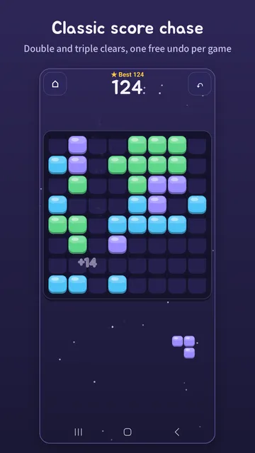 Classic mode, clearing lines to build up a score